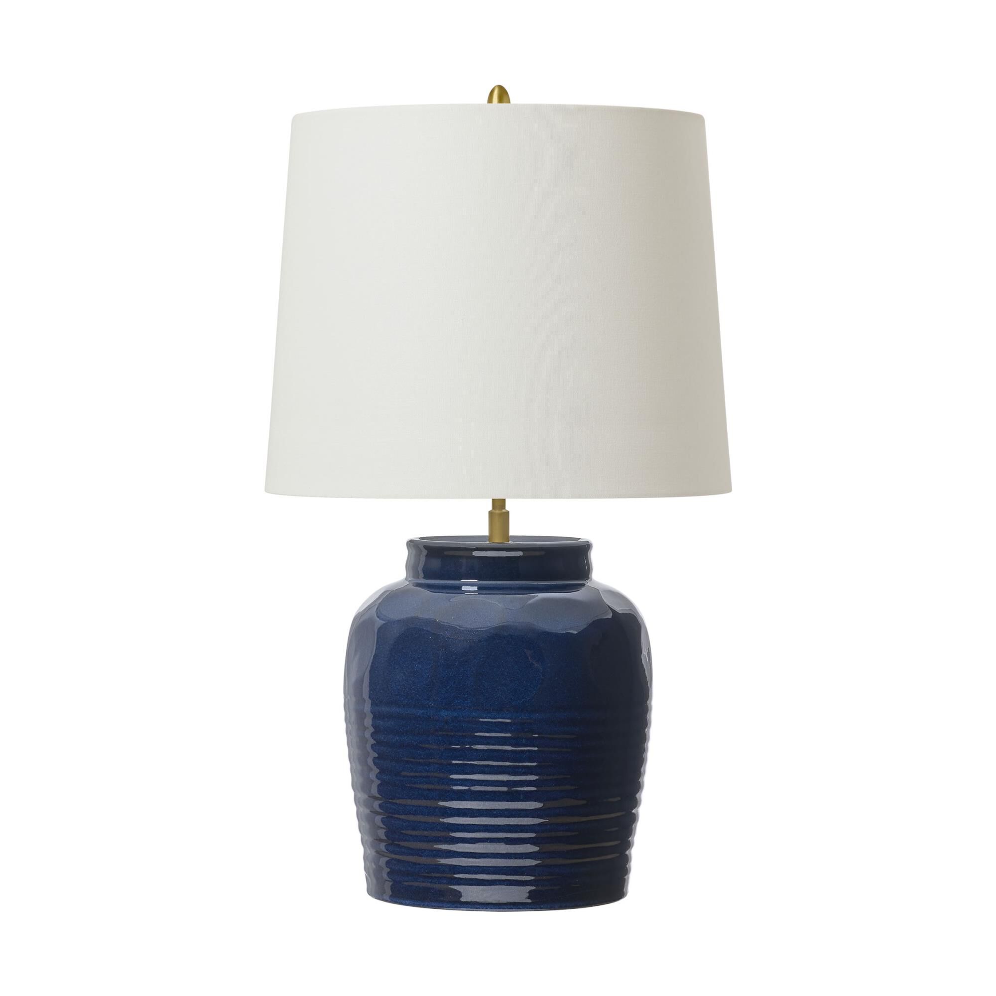 Shown in Mixed Blue Brown finish and Linen shade